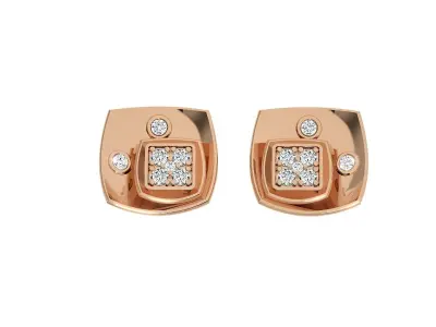 Square Light wt Pendant Earrings Set 3dm stl renders details 3D print model