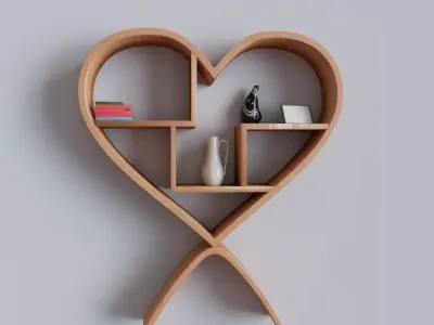 Shelf in the form of heart 3D model