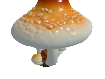 Glowing Mushroom Lamp 3D Model Low-poly 3D model