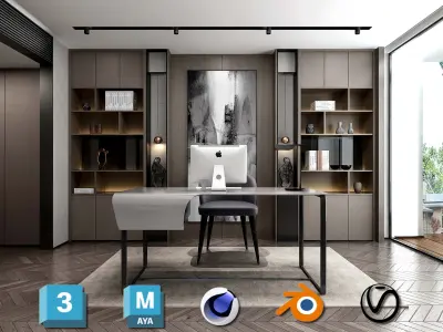 VIP STUDY ROOM - Ultra-Luxury for Architectural Visualization Low-poly 3D model