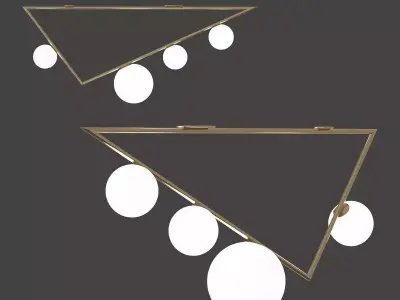 Atelier triangle with balls hanging from it 3D model