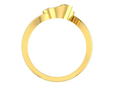 Light Weight Yellow Gold Diamond Ring  -EZ R-164 3D print model