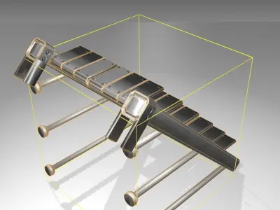 Futuristic Stairs - 13 - Basic Textures Low-poly 3D model
