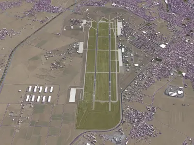 Shiraz Airport Low-poly 3D model