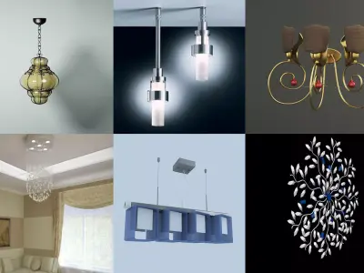 10 lamps  models pack 3D model