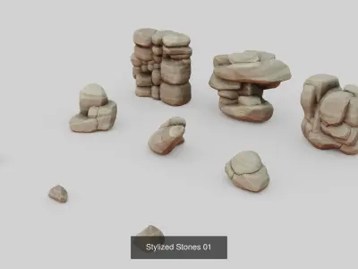Stylized Stones 3D Model Pack
