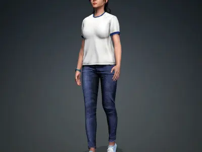 Asian Girl Lisa Rigged 3d Model 3D model