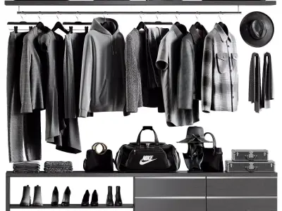 Minimal Luxury Wardrobe Display 08 3D model