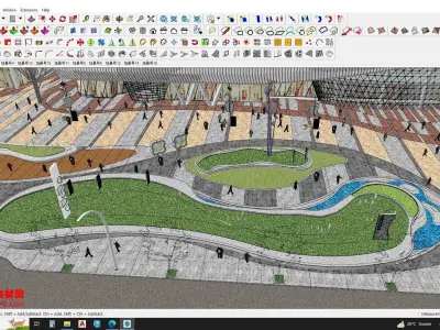 Hotel Building along with Shopping mall Sketchup model 3D model