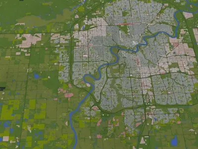 Edmonton City Canada Low-poly 3D model