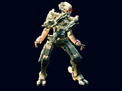 ROBOT POSTAPOCALYPTIC FUTURE 3D model