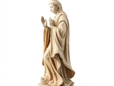 Serene Praying Statue model pack Low-poly 3D model