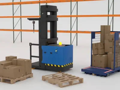 Order Picker Warehouse Forklift Low-poly 3D model