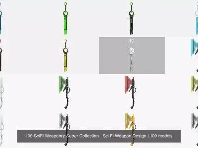 100 SciFi Weaponry Super Collection - Sci Fi Weapon Design 3D Model Pack
