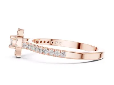 Halo Solitaire Diamond Ring CAD Elegant Pave Engagement Ring 3D print model