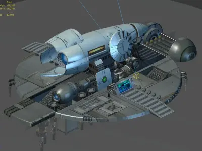 Spaceship - Ground Fortress 09 3D model