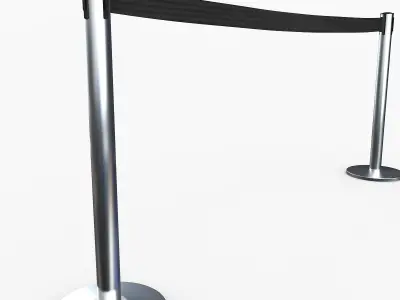 Airport Stanchions Metal Long 3D model