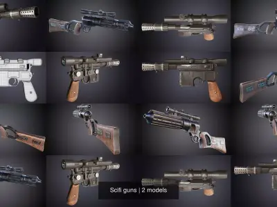 Scifi guns 3D Model Pack