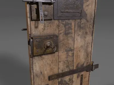 Old Prison Security Door  3D model