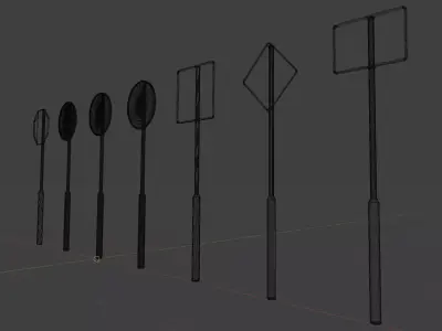 Nederlandse verkeersborden set - Dutch traffic signs - Blender 3D model