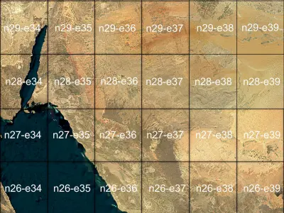 NEOM city topography Saudi Arabia - tile n25 e34 3D model