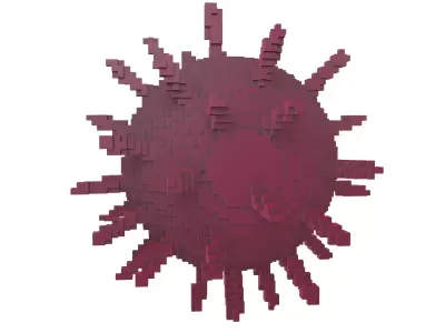 Voxel Virus v2 003 Low-poly 3D model