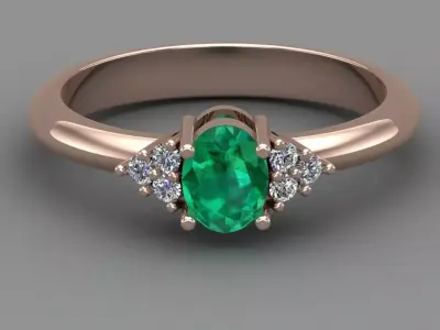 Diamond Ring For Women 3d Print Model 3D print model 74