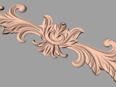 Door flower 3d relief models used for CNC router E002 3D model