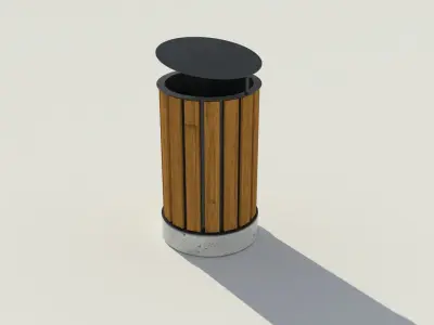 park litter bin 03 3D model