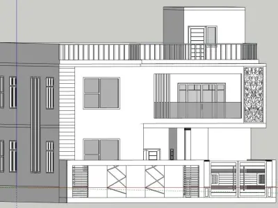 Modern house  Low-poly 3D model