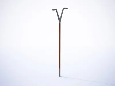 Double classic street lamp 3D model