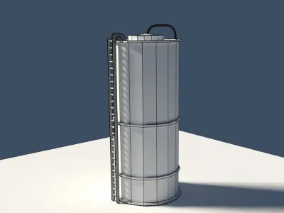 Low Poly Cartoony Silo Model Low-poly 3D model