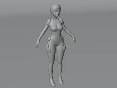 sci-fi female  Low-poly 3D model