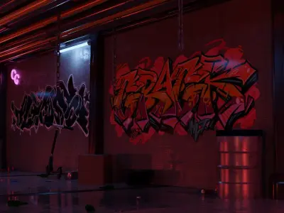 Cyberpunk corridor 3D model