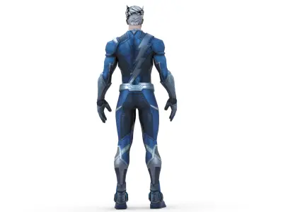 Quick Silver Speedster Marvel Hero 3D Model Game Ready Rigged Low-poly 3D model