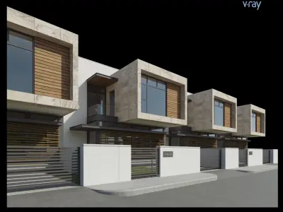 Modern Townhouses 021 3D model