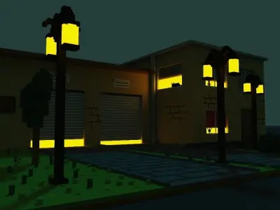 House-Pix house on street Low-poly 3D model