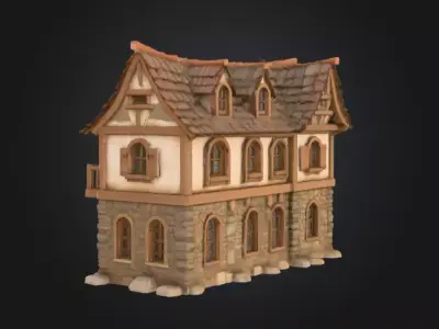 Cozy Cottage Low-poly 3D model