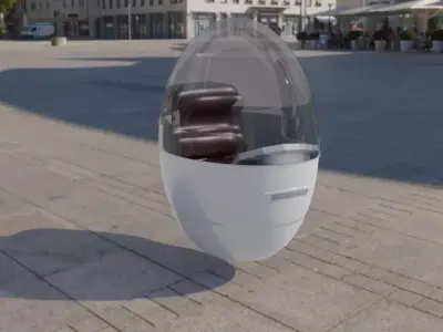 Futuristic vehicle single seat 3D model