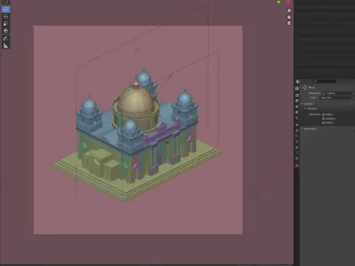 Cathedral from Berlin Germany Low-poly 3D model