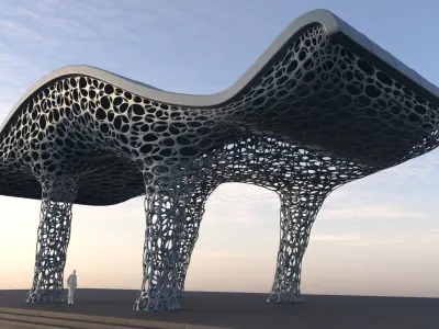 Futuristic high Pavilion 3D model