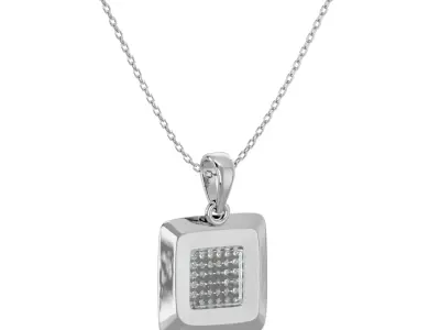 Light Minimalist Diamond Pendant Necklace 3D print model