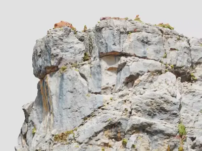 Huge Boulder Cliff Drone Scan PBR Low-poly 3D model