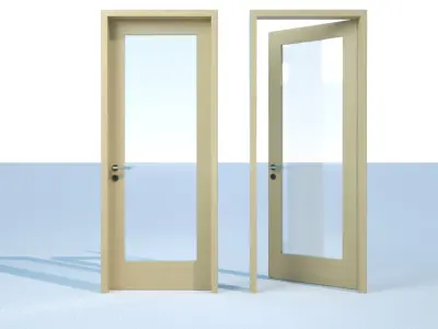 door with glass Free 3D model