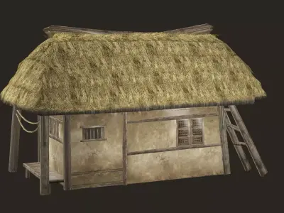 Thatch Hut House 13 For Games and Films 3D Model Low-poly 3D model