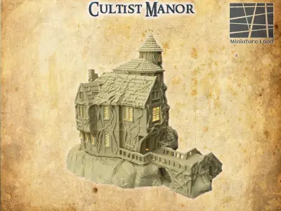 Cultist Manor Tabletop Terrain 28 mm 3D print model