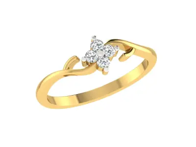 Solitaire Women Engagement Band Ring 3D print model get