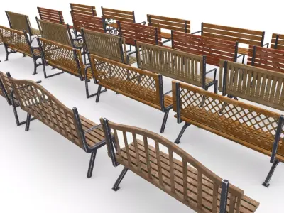 Kursi Taman Modular Outdoor Garden Chair Set 3D model