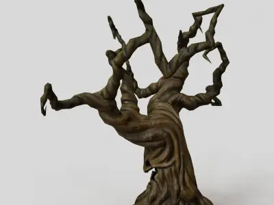 Creepy tree Low-poly 3D model