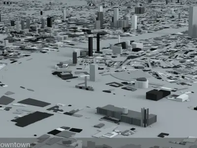 London Downtown Streets and Buildings 3D model